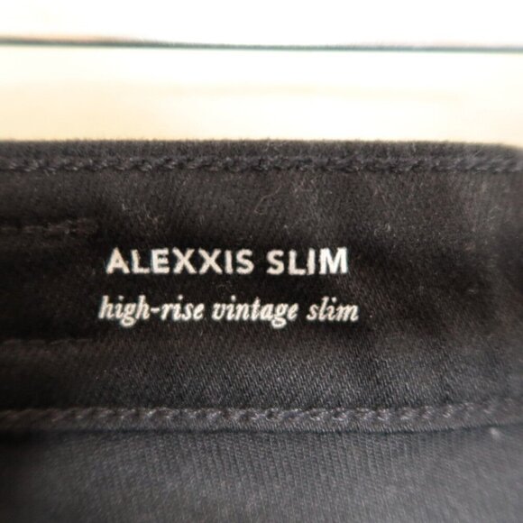 Adriano Goldschmied Alexxis Jeans Size 24 High Rise Vintage Slim Black Distress - Picture 15 of 16